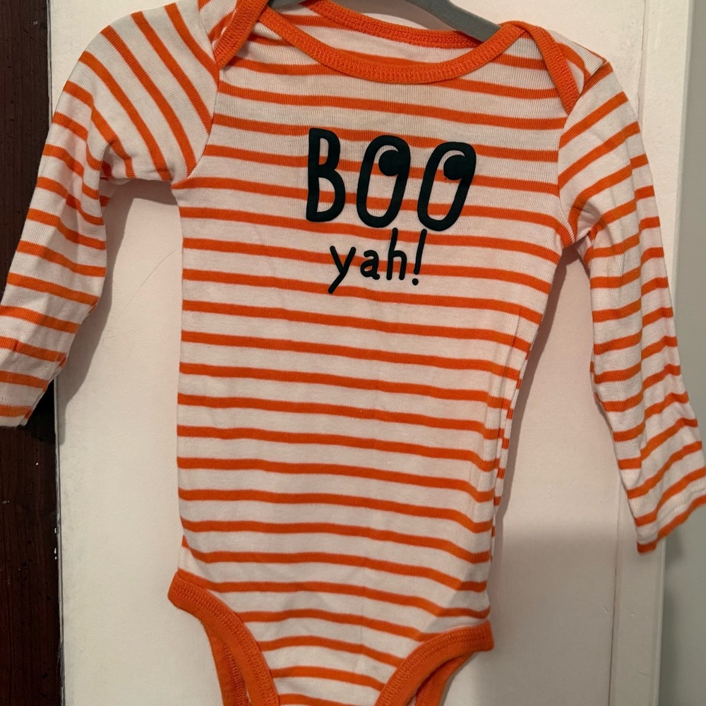 Playful Orange Striped Kids Bodysuit